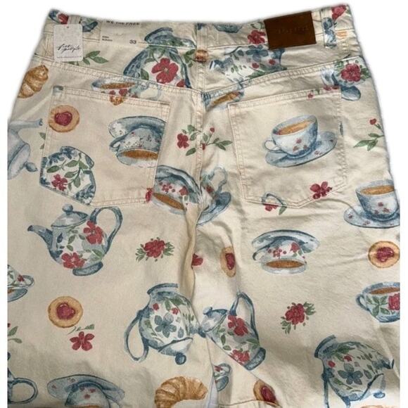 Free People “We The Free” Eden Printed High Slouchy Flare Jean Size 31 NWT - Picture 10 of 12